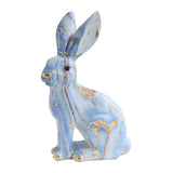 Maxbell Rabbit Statue Resin Animal Figurine Modern Art for Decoration Gift Crafts Blue Sitting