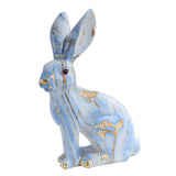 Maxbell Rabbit Statue Resin Animal Figurine Modern Art for Decoration Gift Crafts Blue Sitting