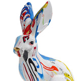 Maxbell Rabbit Statue Resin Animal Figurine Modern Art for Decoration Gift Crafts Graffiti Sitting