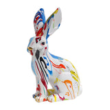 Maxbell Rabbit Statue Resin Animal Figurine Modern Art for Decoration Gift Crafts Graffiti Sitting