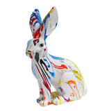 Maxbell Rabbit Statue Resin Animal Figurine Modern Art for Decoration Gift Crafts Graffiti Sitting