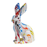 Maxbell Rabbit Statue Resin Animal Figurine Modern Art for Decoration Gift Crafts Graffiti Sitting