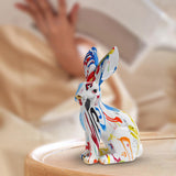 Maxbell Rabbit Statue Resin Animal Figurine Modern Art for Decoration Gift Crafts Graffiti Sitting