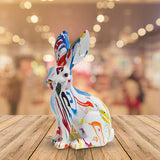 Maxbell Rabbit Statue Resin Animal Figurine Modern Art for Decoration Gift Crafts Graffiti Sitting