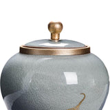 Maxbell Chinese Style Porcelain Ginger Jar Storage Jar Decorative Ceramic Vase Gray