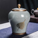 Maxbell Chinese Style Porcelain Ginger Jar Storage Jar Decorative Ceramic Vase Gray