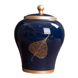 Maxbell Chinese Style Porcelain Ginger Jar Storage Jar Decorative Ceramic Vase Blue