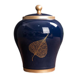 Maxbell Chinese Style Porcelain Ginger Jar Storage Jar Decorative Ceramic Vase Blue