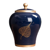 Maxbell Chinese Style Porcelain Ginger Jar Storage Jar Decorative Ceramic Vase Blue