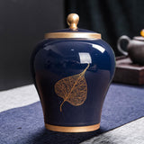 Maxbell Chinese Style Porcelain Ginger Jar Storage Jar Decorative Ceramic Vase Blue