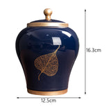 Maxbell Chinese Style Porcelain Ginger Jar Storage Jar Decorative Ceramic Vase Blue