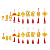 Maxbell 10Pcs Chinese New Year Decorations Red Hanging Ornaments for Wall Decor Single Cash