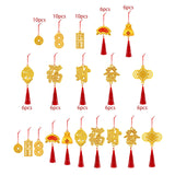 Maxbell 10Pcs Chinese New Year Decorations Red Hanging Ornaments for Wall Decor Single Cash