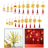 Maxbell 10Pcs Chinese New Year Decorations Red Hanging Ornaments for Wall Decor Single Cash