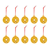 Maxbell 10Pcs Chinese New Year Decorations Red Hanging Ornaments for Wall Decor Single Cash