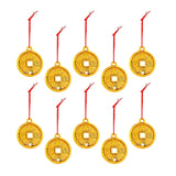 Maxbell 10Pcs Chinese New Year Decorations Red Hanging Ornaments for Wall Decor Single Cash