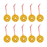 Maxbell 10Pcs Chinese New Year Decorations Red Hanging Ornaments for Wall Decor Single Cash