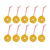 Maxbell 10Pcs Chinese New Year Decorations Red Hanging Ornaments for Wall Decor Single Cash
