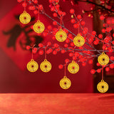 Maxbell 10Pcs Chinese New Year Decorations Red Hanging Ornaments for Wall Decor Single Cash