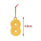 Maxbell 10Pcs Chinese New Year Decorations Red Hanging Ornaments for Wall Decor Double Cash