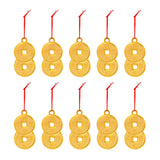 Maxbell 10Pcs Chinese New Year Decorations Red Hanging Ornaments for Wall Decor Double Cash