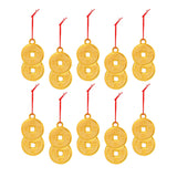 Maxbell 10Pcs Chinese New Year Decorations Red Hanging Ornaments for Wall Decor Double Cash