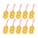 Maxbell 10Pcs Chinese New Year Decorations Red Hanging Ornaments for Wall Decor Double Cash