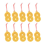Maxbell 10Pcs Chinese New Year Decorations Red Hanging Ornaments for Wall Decor Double Cash