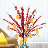 Maxbell 10Pcs Chinese New Year Decorations Red Hanging Ornaments for Wall Decor Double Cash