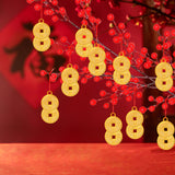 Maxbell 10Pcs Chinese New Year Decorations Red Hanging Ornaments for Wall Decor Double Cash