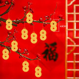 Maxbell 10Pcs Chinese New Year Decorations Red Hanging Ornaments for Wall Decor Double Cash