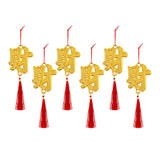 Maxbell Chinese New Year Decorations Pendant for Potted Plants Indoor Outdoor Decor Cai character 6pcs