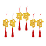 Maxbell Chinese New Year Decorations Pendant for Potted Plants Indoor Outdoor Decor Cai character 6pcs