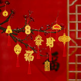 Maxbell Chinese New Year Decorations Pendant for Potted Plants Indoor Outdoor Decor Fa character 6pcs