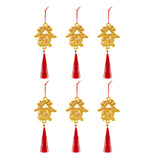 Maxbell Chinese New Year Decorations Pendant for Potted Plants Indoor Outdoor Decor Fa character 6pcs