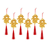 Maxbell Chinese New Year Decorations Pendant for Potted Plants Indoor Outdoor Decor Fa character 6pcs