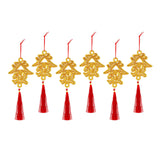 Maxbell Chinese New Year Decorations Pendant for Potted Plants Indoor Outdoor Decor Fa character 6pcs