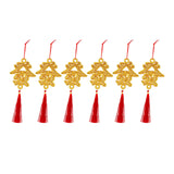 Maxbell Chinese New Year Decorations Pendant for Potted Plants Indoor Outdoor Decor Fa character 6pcs