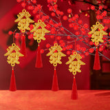 Maxbell Chinese New Year Decorations Pendant for Potted Plants Indoor Outdoor Decor Fa character 6pcs