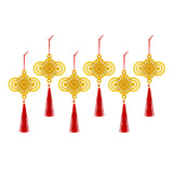 Maxbell Chinese New Year Decorations Pendant for Potted Plants Indoor Outdoor Decor Chinese knot 6pcs