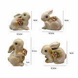 Maxbell 4 Pieces Ceramic Rabbit Figurine Statue Modern Collection for Party Tabletop