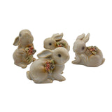 Maxbell 4 Pieces Ceramic Rabbit Figurine Statue Modern Collection for Party Tabletop