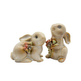 Maxbell 4 Pieces Ceramic Rabbit Figurine Statue Modern Collection for Party Tabletop