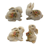 Maxbell 4 Pieces Ceramic Rabbit Figurine Statue Modern Collection for Party Tabletop