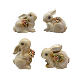 Maxbell 4 Pieces Ceramic Rabbit Figurine Statue Modern Collection for Party Tabletop