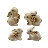 Maxbell 4 Pieces Ceramic Rabbit Figurine Statue Modern Collection for Party Tabletop