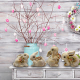 Maxbell 4 Pieces Ceramic Rabbit Figurine Statue Modern Collection for Party Tabletop