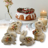 Maxbell 4 Pieces Ceramic Rabbit Figurine Statue Modern Collection for Party Tabletop