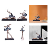 Maxbell European Style Ballet Dancer Figurine Gift Resin for Entrance Shelf Garden A