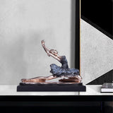 Maxbell European Style Ballet Dancer Figurine Gift Resin for Entrance Shelf Garden A
